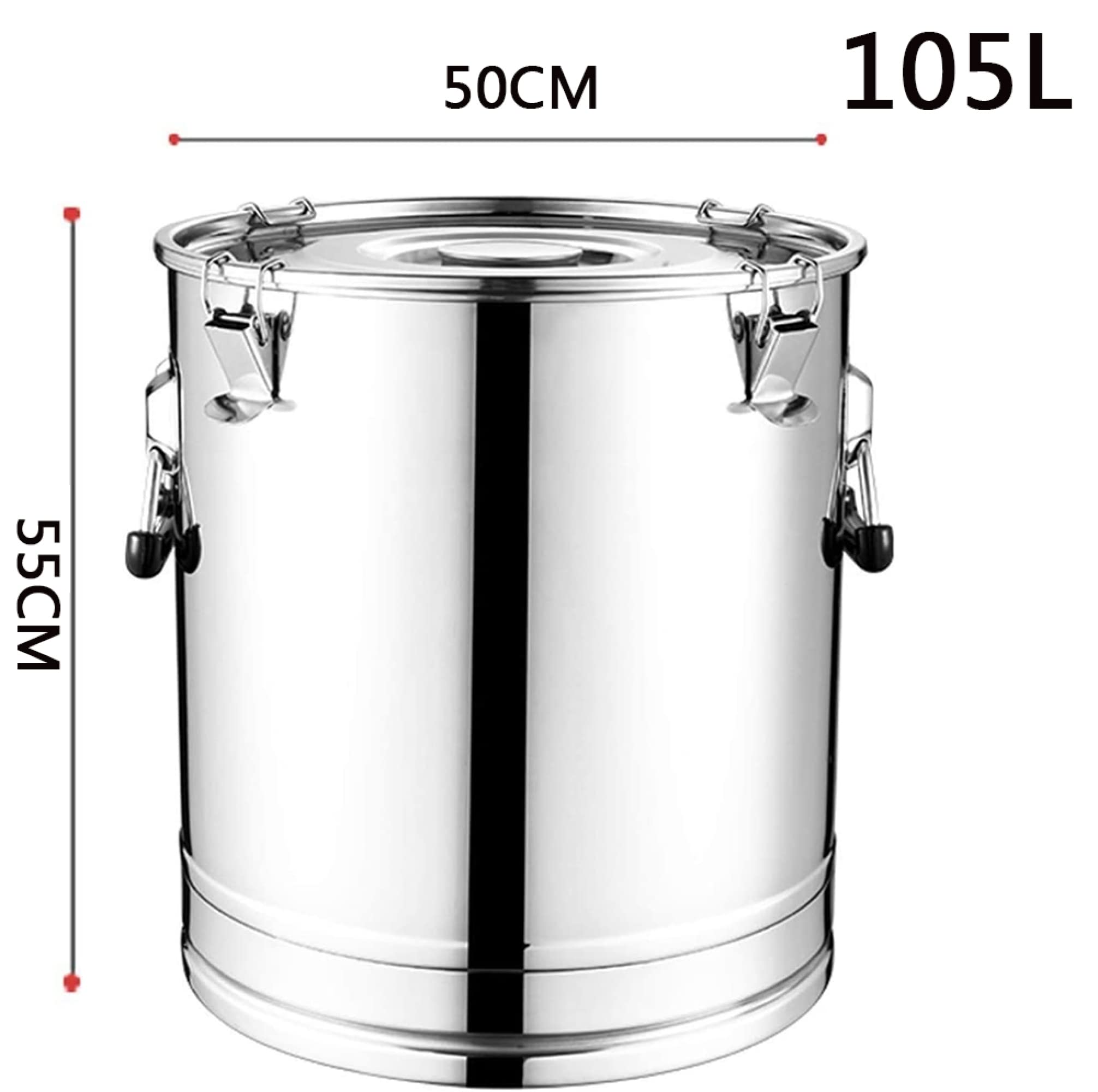 Générique Boîte hermétique en Acier Inoxydable pour Conserver Les Aliments – Boîte Polyvalente de 105 L pour Sucre, Farine, thé, Biscuits, épices et Aliments pour Animaux – Design Robuste et épais