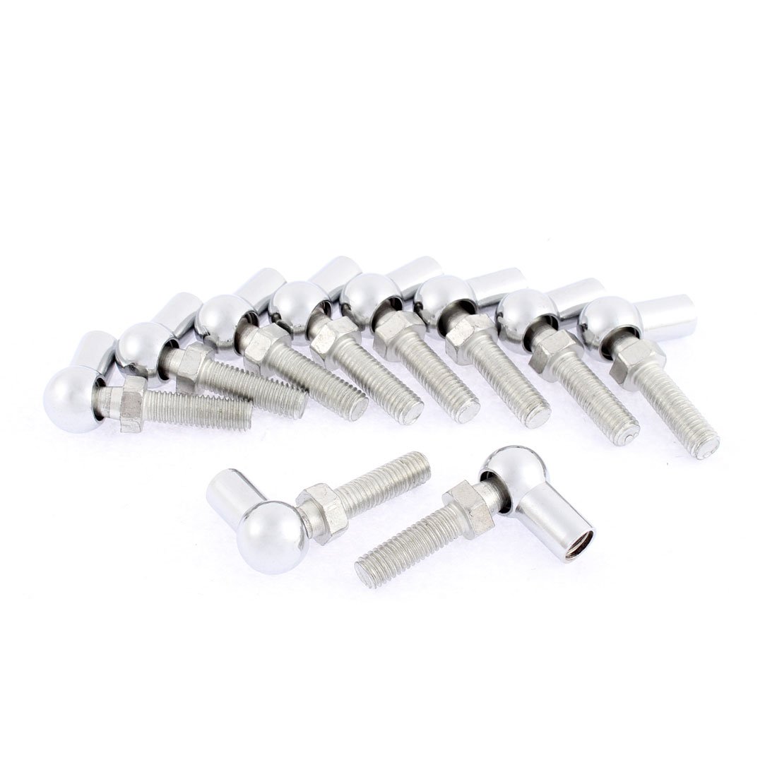 Aexit 8 x Shelf Brackets & Supports 25mm Male Thread Metal L Shaped Ball Joint Rod End Bearing Brackets 10 Pcs
