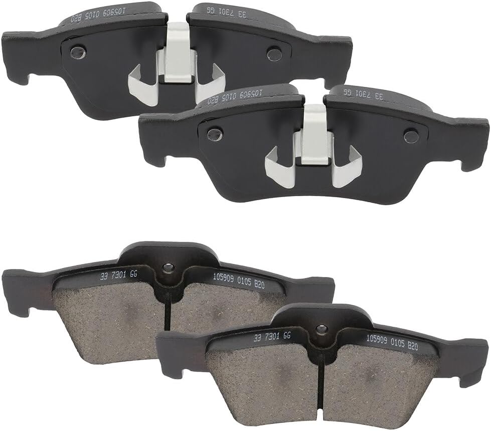 LSAILON Rear 4PCS Brake Pads Kit Fits 2005-2011 For Mercedes-Benz G55 AMG 2013-2016 For Mercedes-Benz G63 AMG 2017 For Mercedes-Benz G65 AMG 2007-2009 For Mercedes-Benz GL320 D1122-8228