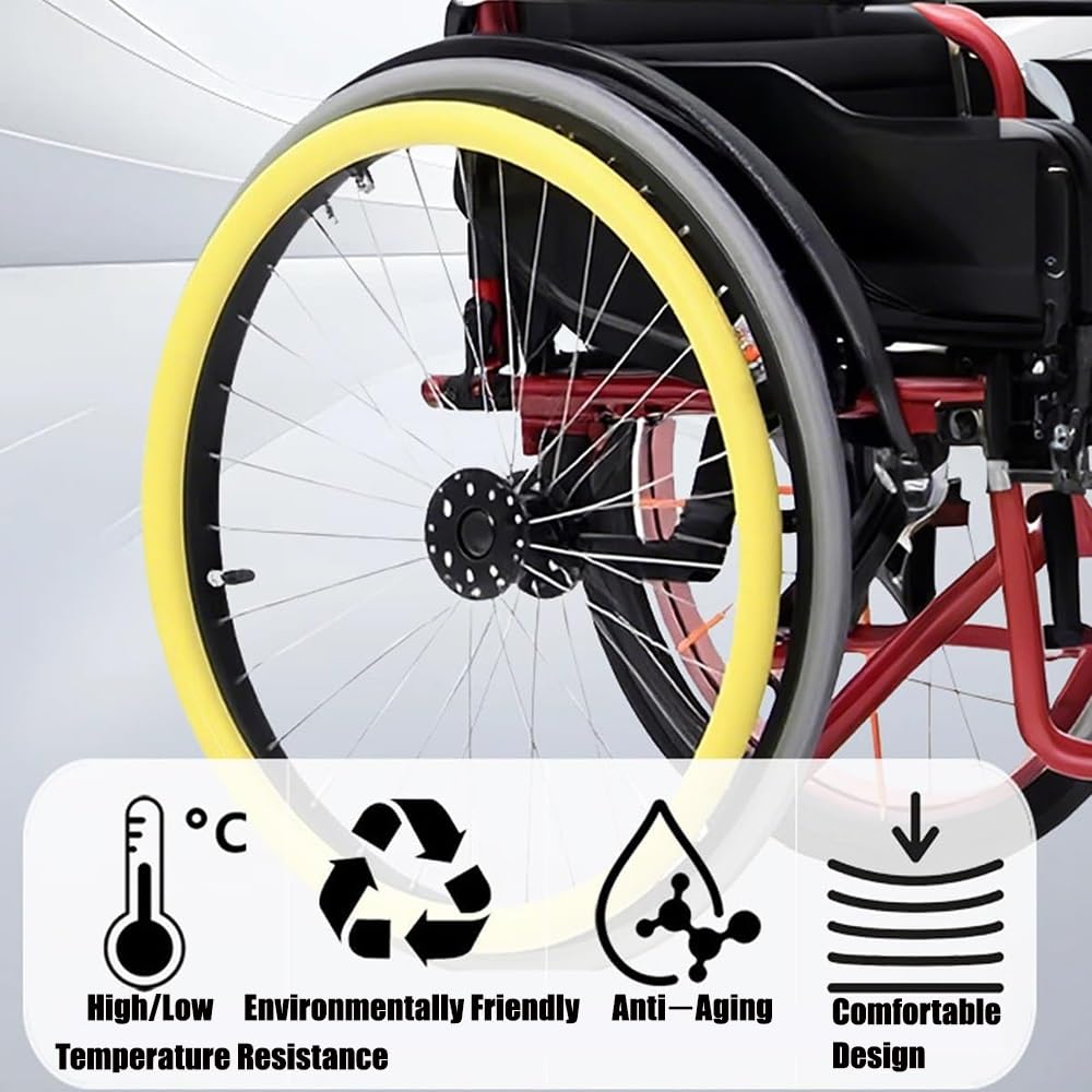 WYWY Copriruote per Sedia a Rotelle, 20/22/24 Pollici Copertine Anello Spinta Sedia a Rotelle (1 Coppia) - Stylish, Protettive, Facili da Installare(Black,20inch)
