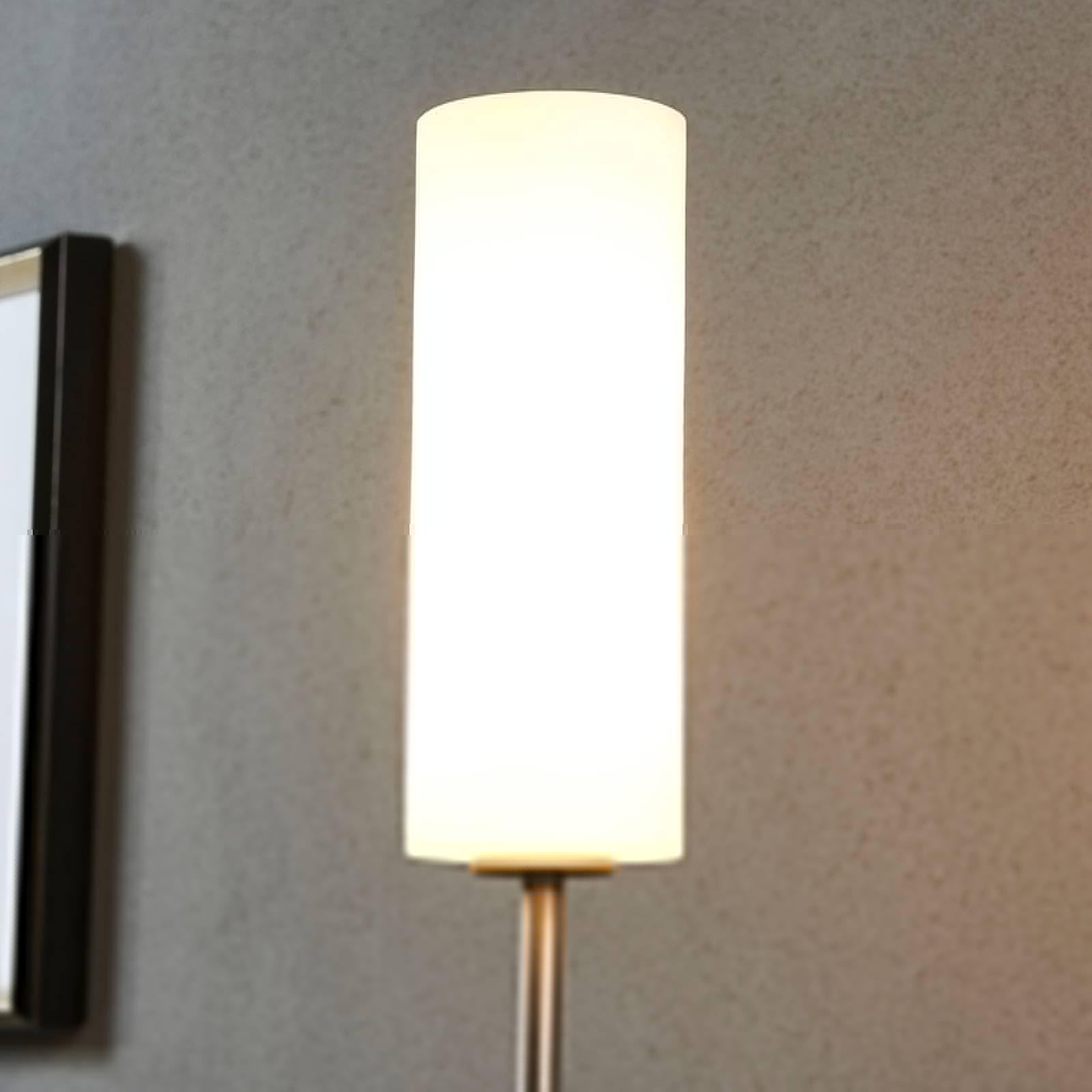 Lindby Stehlampe Vinsta (Modern) in Weiß aus Glas (1 flammig, E27) - Stehleuchte Standleuchte Floor Lamp Wohnzimmerlampe Wohnzimmerleuchte