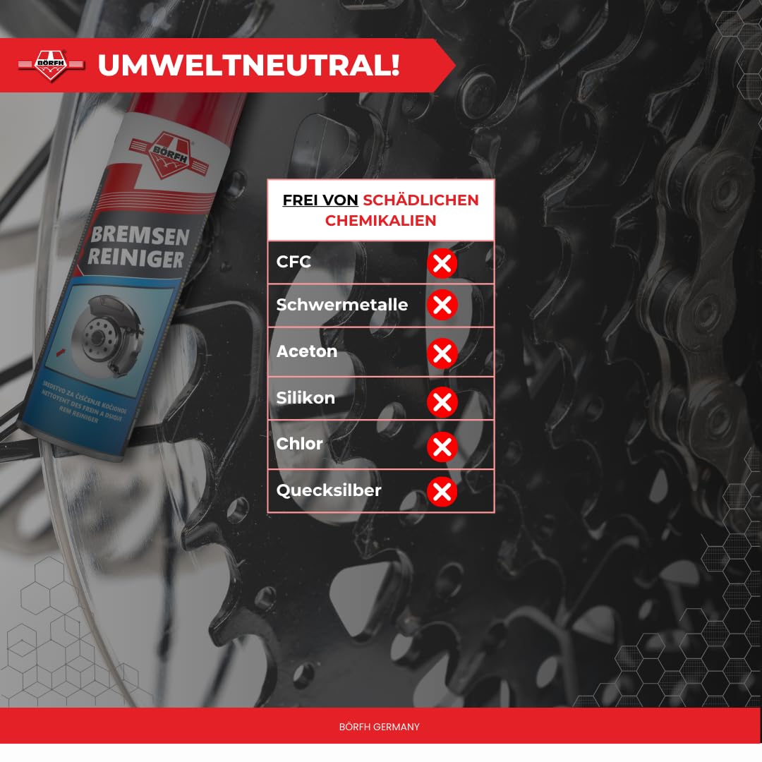 Detergente per freni – (Confezione da 10 500 ML) senza acetone detergente per dischi, pastiglie, pinze freni, molle, rotori e frizione, pulitore per parti industriali