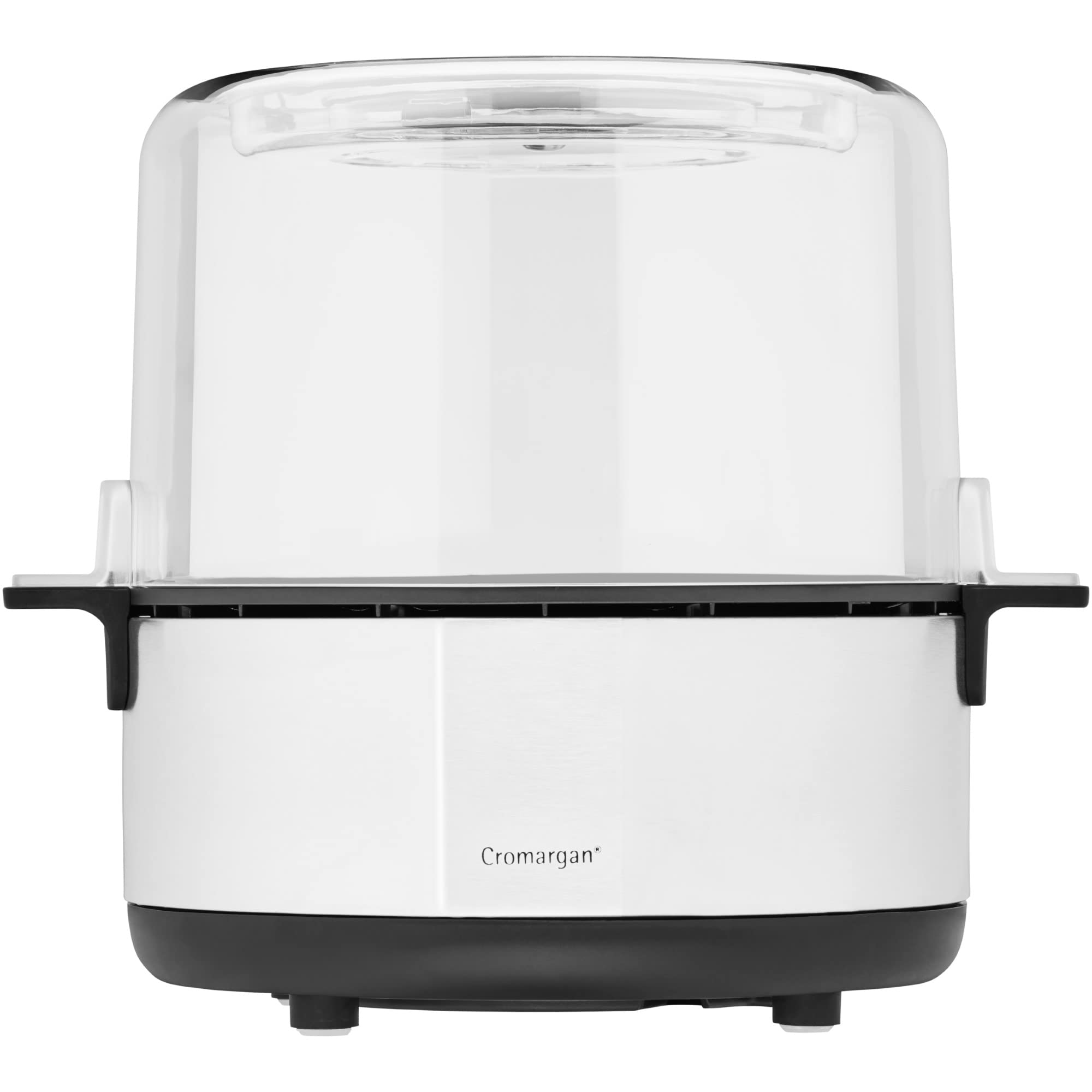 WMF KITCHENminis - Macchina per popcorn, piastra riscaldante rivestita, coperchio per servire, apertura per sciogliere il burro, preparazione con zucchero e sale, salvaspazio, in acciaio inox opaco