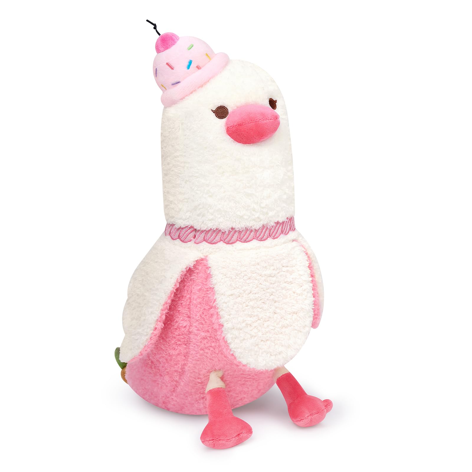 PEACH CAT 12 inch Banana Duck Plush with Cherry Cake Hat