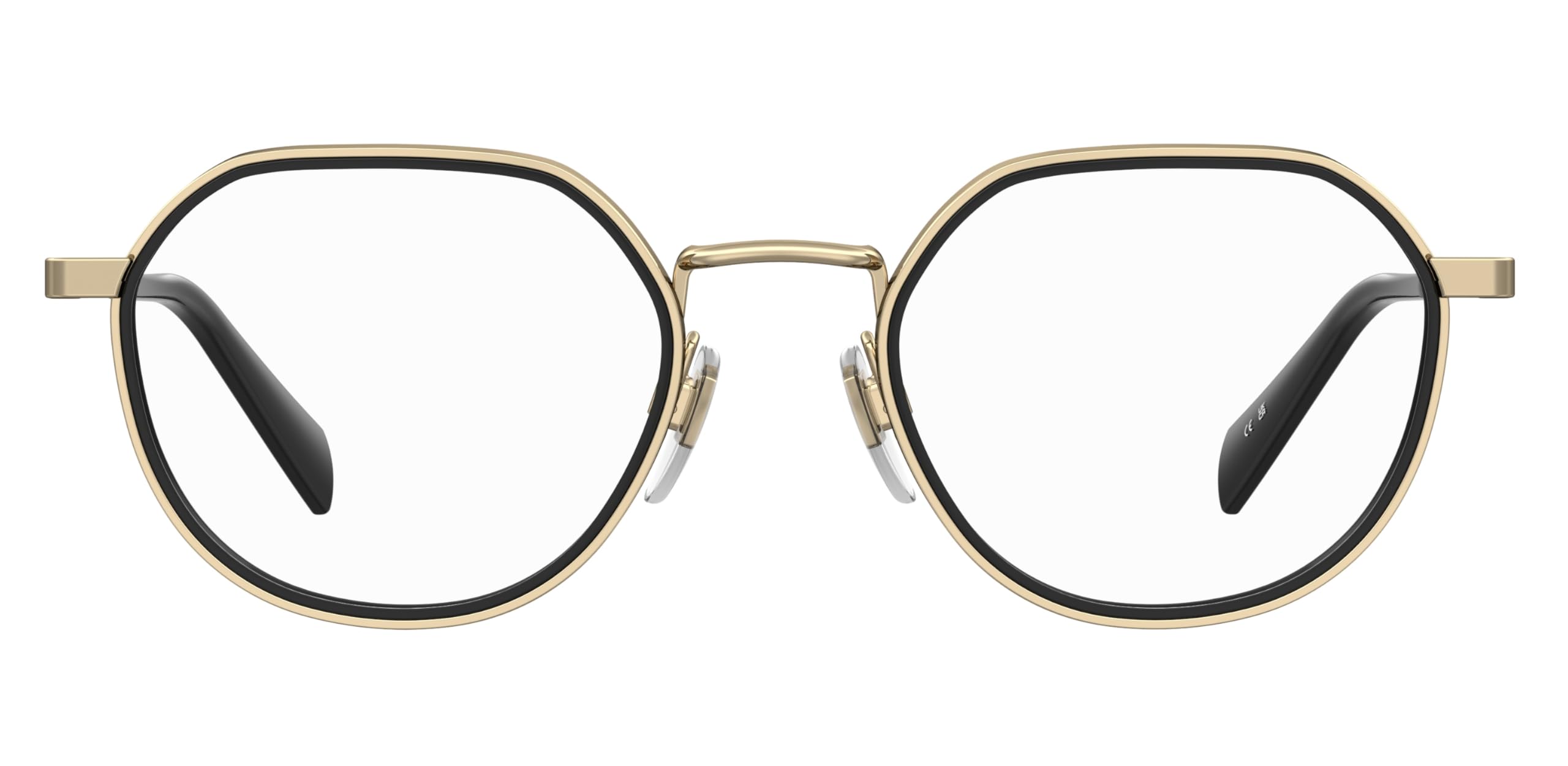 LEVI'S Brille mit Sehstärke für Damen optional mit Sonnenbrillentönung oder Blaulichtfilter, Rund, gefertigt aus Metall, Modell: 108082 (inklusive Brillenetui)