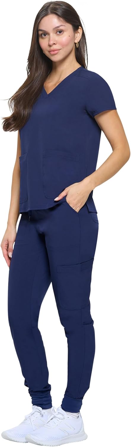 Natural Uniforms Womens Essential Cool Stretch Jogger Scrub Set with Regular and Petite Sizes - Image 2
