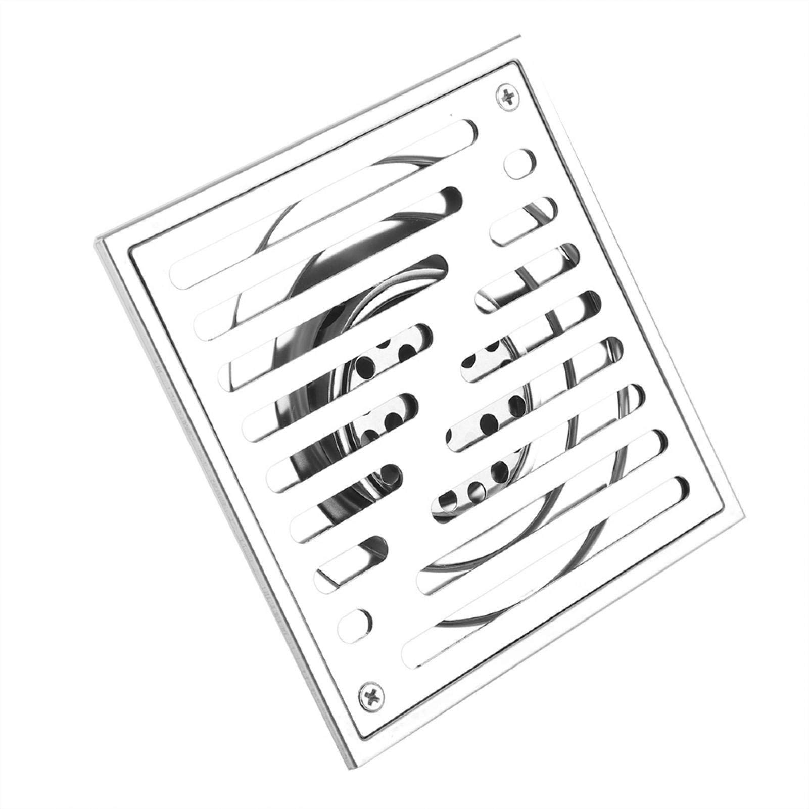 Kwadratowe odpływy prysznicowe Odpływy podłogowe ze stali nierdzewnej Antyzapachowa brama odpływowa Duży kaliber do łazienki Kuchnia Garaż Piwnica(150 * 150mm)