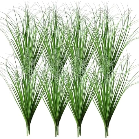 YXYQR 24 Pack Bulk Artificial Plants, Fake Greenery Onion Grass Shrubs Flowers Green Wheat Grass Leaves for Home Office Living Room Indoor Outdoor Gardening Vase Pot Decor Cover
