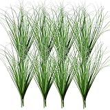 YXYQR Paquete de 24 plantas artificiales, cebolla falsa, arbustos, flores, hojas de hierba de trigo verde, para el hogar, oficina, sala de estar, interior y exterior, jarrón de jardinería, decoración