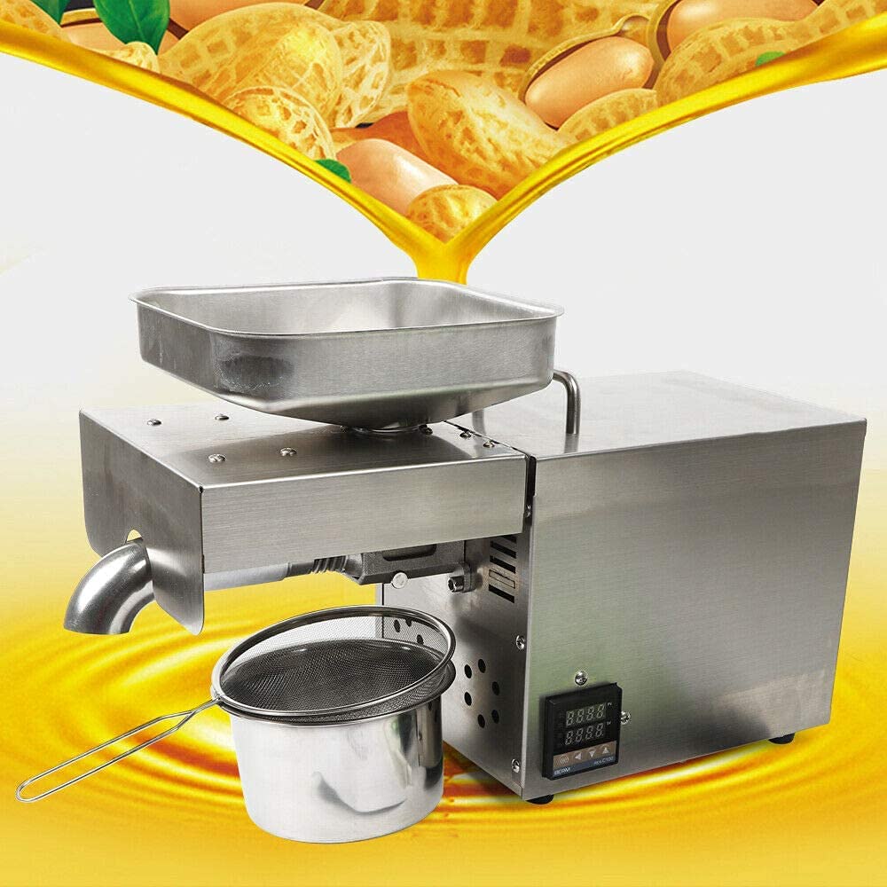 YIYIBYUS Oil Press Machine Extractor, Automatic Oil Press Machine Stainless Presser 110V 610W