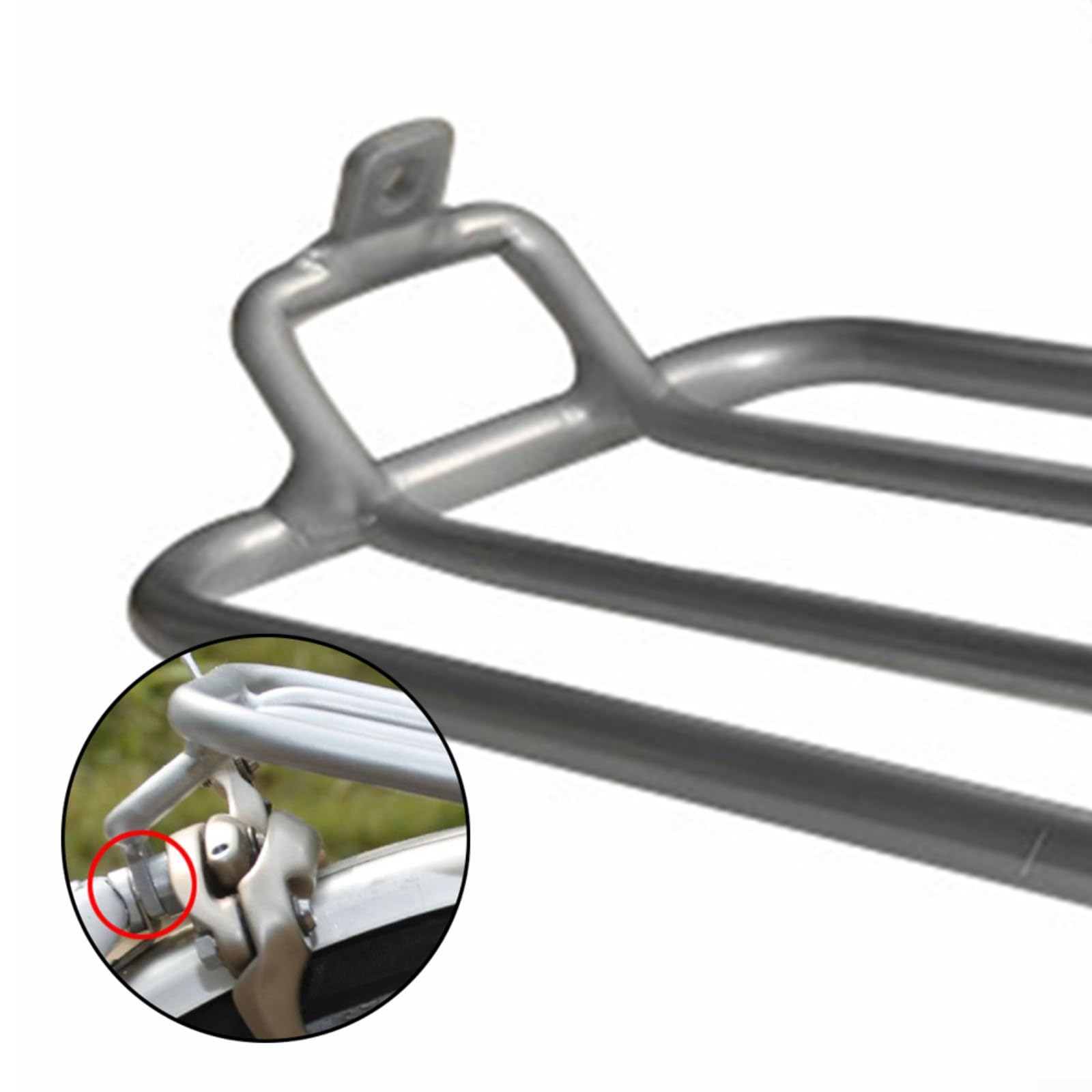 Fahrradträger aus Aluminiumlegierung, 40,6 cm (16 Zoll), zusammenklappbar, mit einfachen Rädern, 34 x 14 x 21 cm, für Brompton-Reifen, silberfarbene Gepäckablage für Pendler