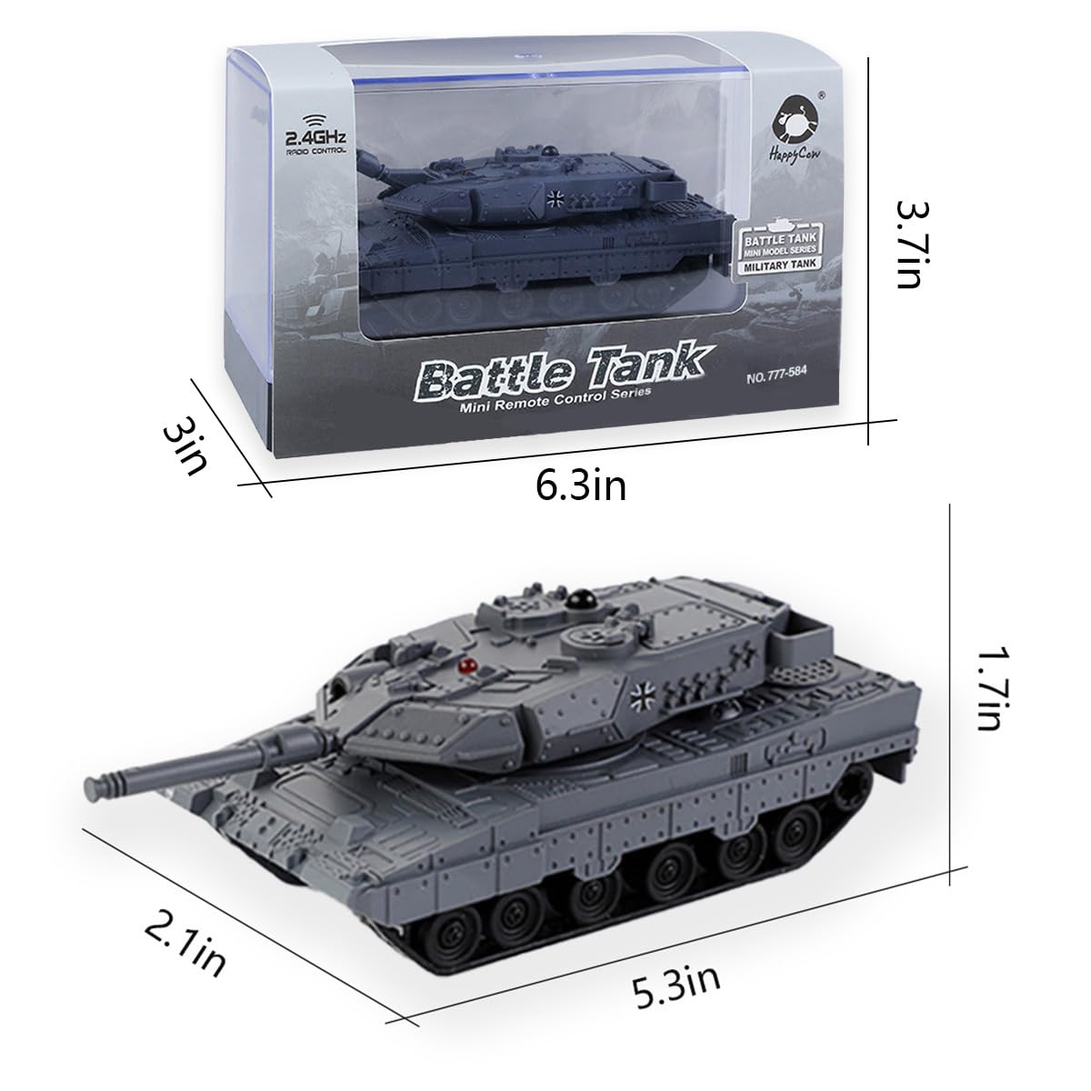 S-idee Battle Panzer Tigre 1:28 – Système IR – 2,4 GHz – Effets Sonores – Chenilles Caoutchouc – Rechargeable