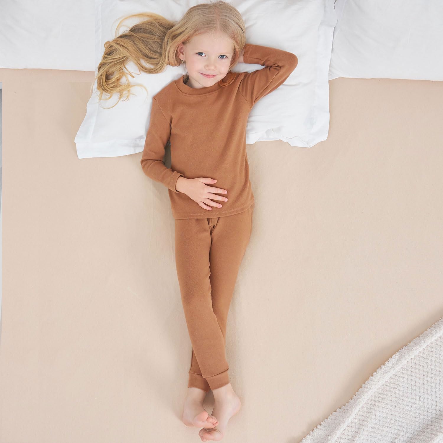 Toddler Thermal Underwear Set Girls Boys Long Johns Kids Pajamas Pjs, 3-7 Years - Image 6