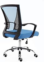 Vista 5 de Modern Home Zuna Silla de oficina con respaldo medio, respaldo ergonómico de malla de apoyo silla de escritorio (negro/azul)