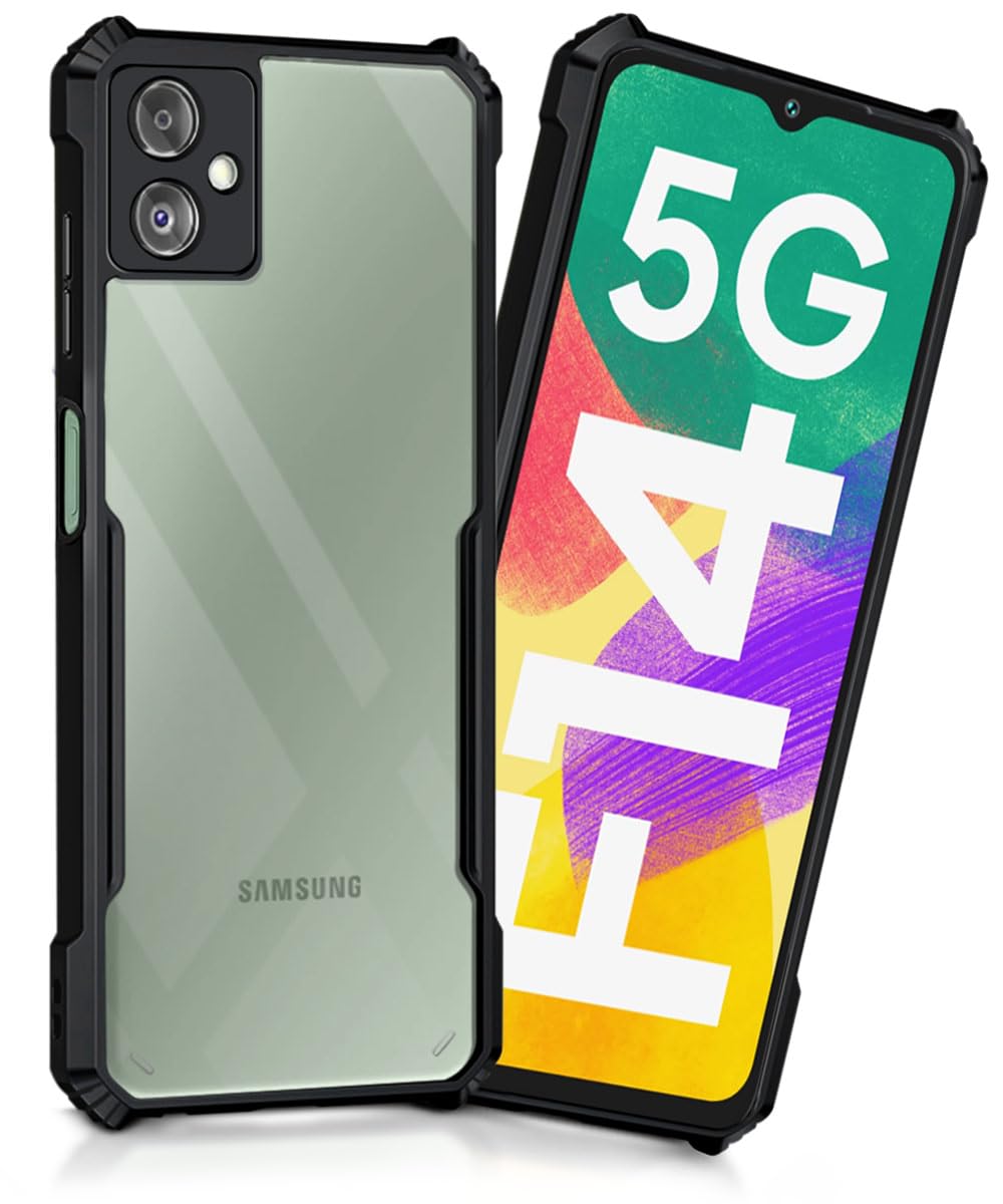 WOW IMAGINE Shock Proof Clear Protective Back Case for Samsung Galaxy F14 5G - AirEDGE Technology | 360 Degree Camera Protection | Transparent Hybrid Back Case Mobile Cover - Earthy Black (B0C783FR8Q) Amazon Price History, Amazon Price Tracker
