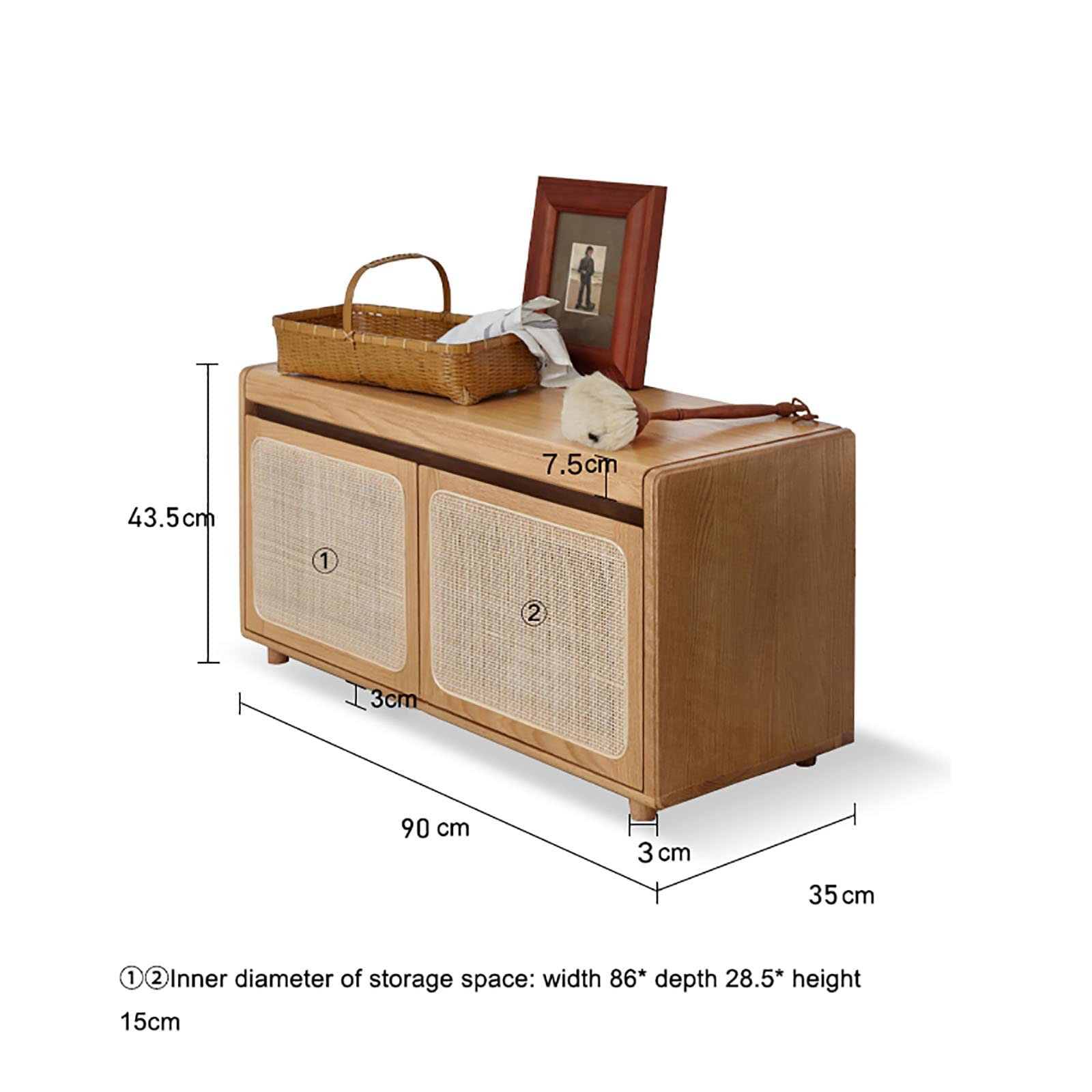 家具 cabinet bench Ottilia - Storage Bench with Drawers Shoe Cabinet Entryway