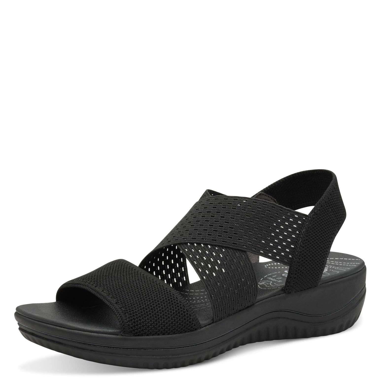 Jana Coshy Women’s Flat Sandals Stretch Vegan, Black, 3,5 UK