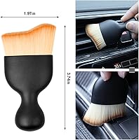 Vista 2 de BELOMI Cepillo de detalles para automóvil, cepillo para quitar el polvo interior del automóvil, herramienta de limpieza de cerdas suaves