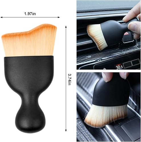 Miniatura 2 de BELOMI Cepillo de detalles para automóvil, cepillo para quitar el polvo interior del automóvil, herramienta de limpieza de cerdas suaves para