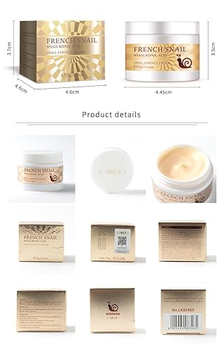 Miniatura 3 de Beauty-Mall Extracto de caracol francés Secreción ácido hialurónico Humedad Crema Facial Milagro Crema Reparadora Intensiva, 1.76 oz