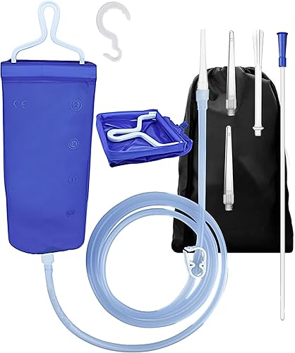 Kit de enema para limpieza de colon, juego de bolsas de riego de silicona para tubo de enema, manguera de repuesto, kit de cubo de enema de café de