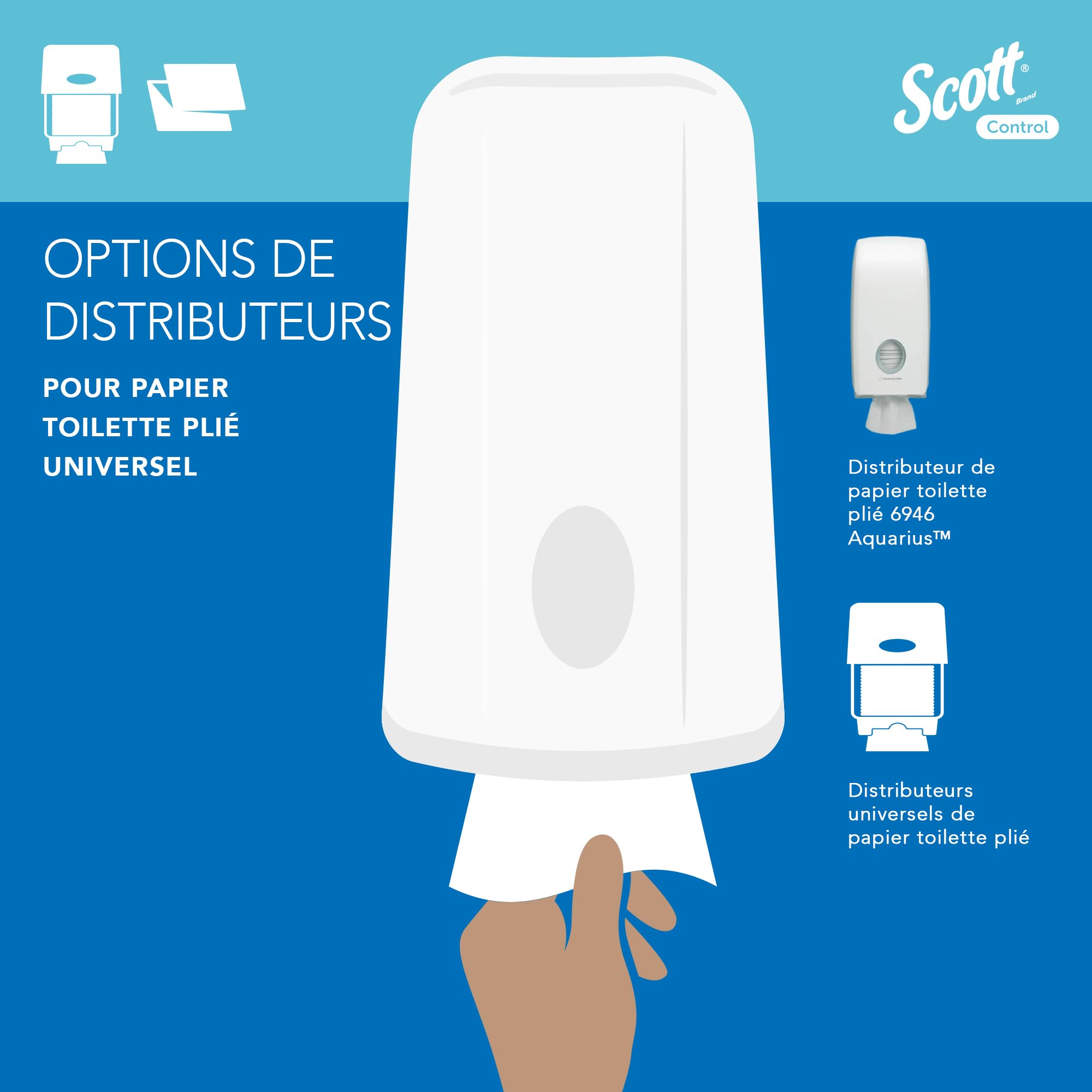 Scott Control Papier Toilette 8508, 2 Épaisseurs, Papier WC, 36x250 | Premium Toilette Papier, Blanc, Certifiés FSC, pour les Distributeurs 53949/53659, 7920 Feuilles