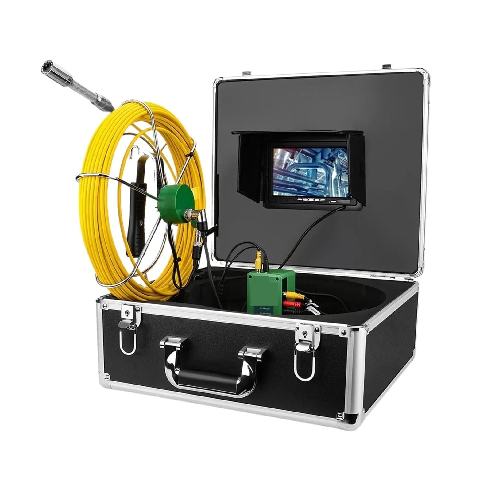 YNIYUJKL Drain Inspection Camera Dvr Sewer Endoscope Camera Ip68 Waterproof 7" Lcd 1000 Tvl With 12Pcs 6W Led Drain Pipe Sewer Inspection Camera System,With Dvr-50m