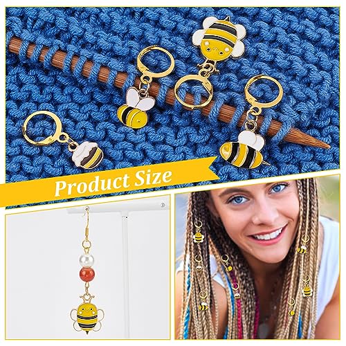 NBEADS 24 Pcs 4 Styles Bee Stitch Markers - Image 4