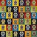 Cerames Calaveras - Piastrelle Messicane Talavera | 30 piezzi 10,5x10,5 cm | Mattonelle colorati, decorati | Specchio da parete cucina, bagno, WC | Originale, invece di adesivi pvc