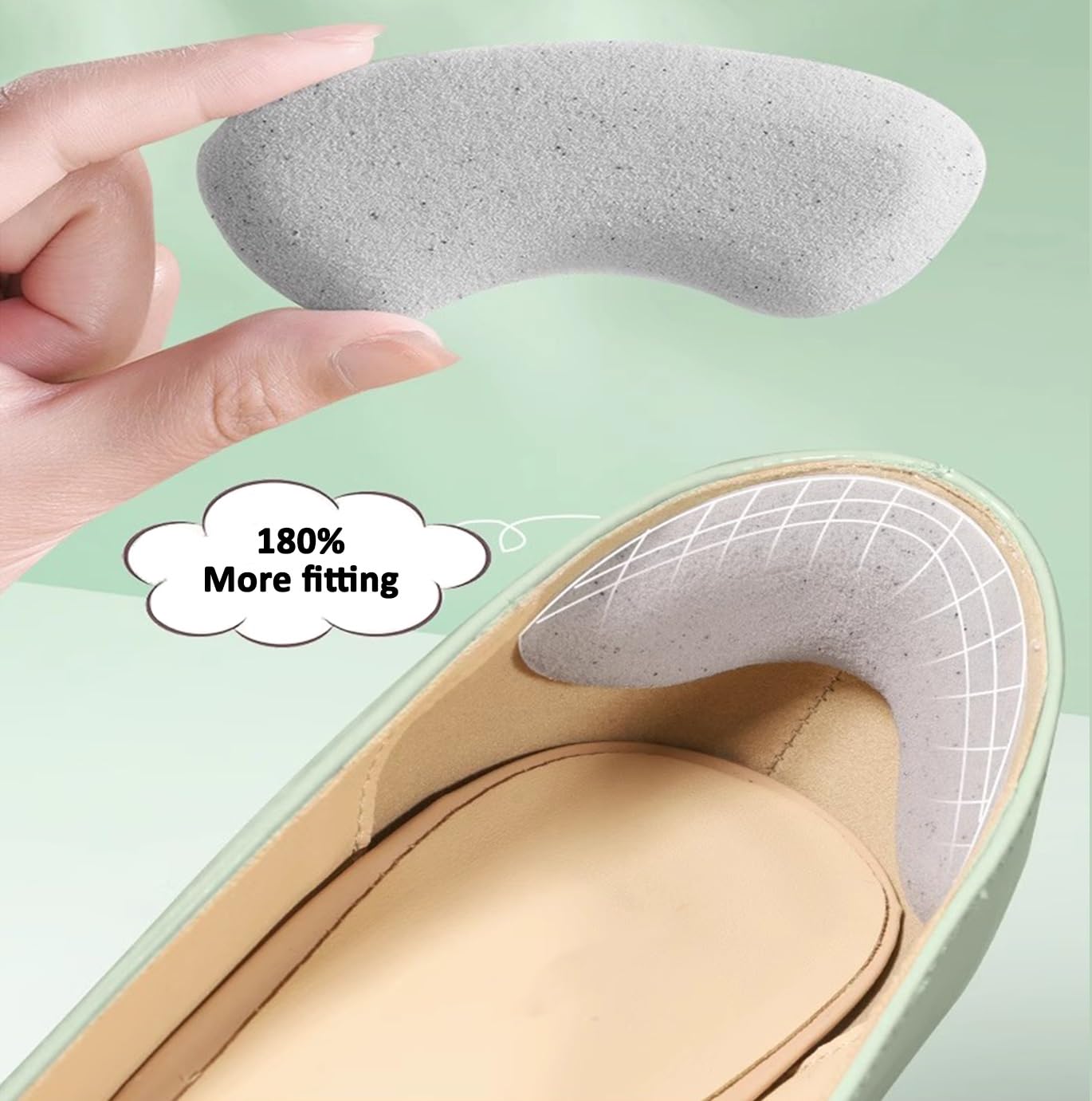 Cuscinetti Per Scarpe Inserti per cuscini di rivestimento per tallone per scarpe larghe, vestibilità e comfort migliorati, prevengono lo sfregamento del tallone, vesciche, dolore ai piedi,Nero (Color