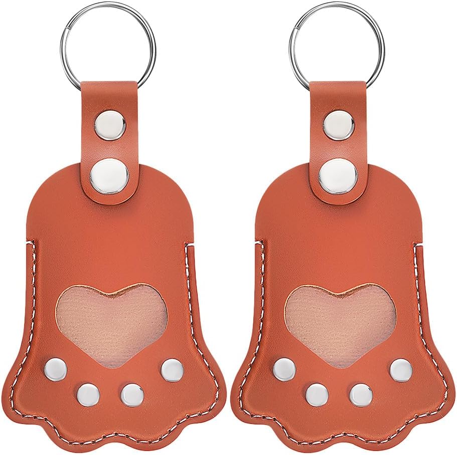 Hemoton 2pcs PET Hair Keepsake Keychain PU Portable Memorial for Purse