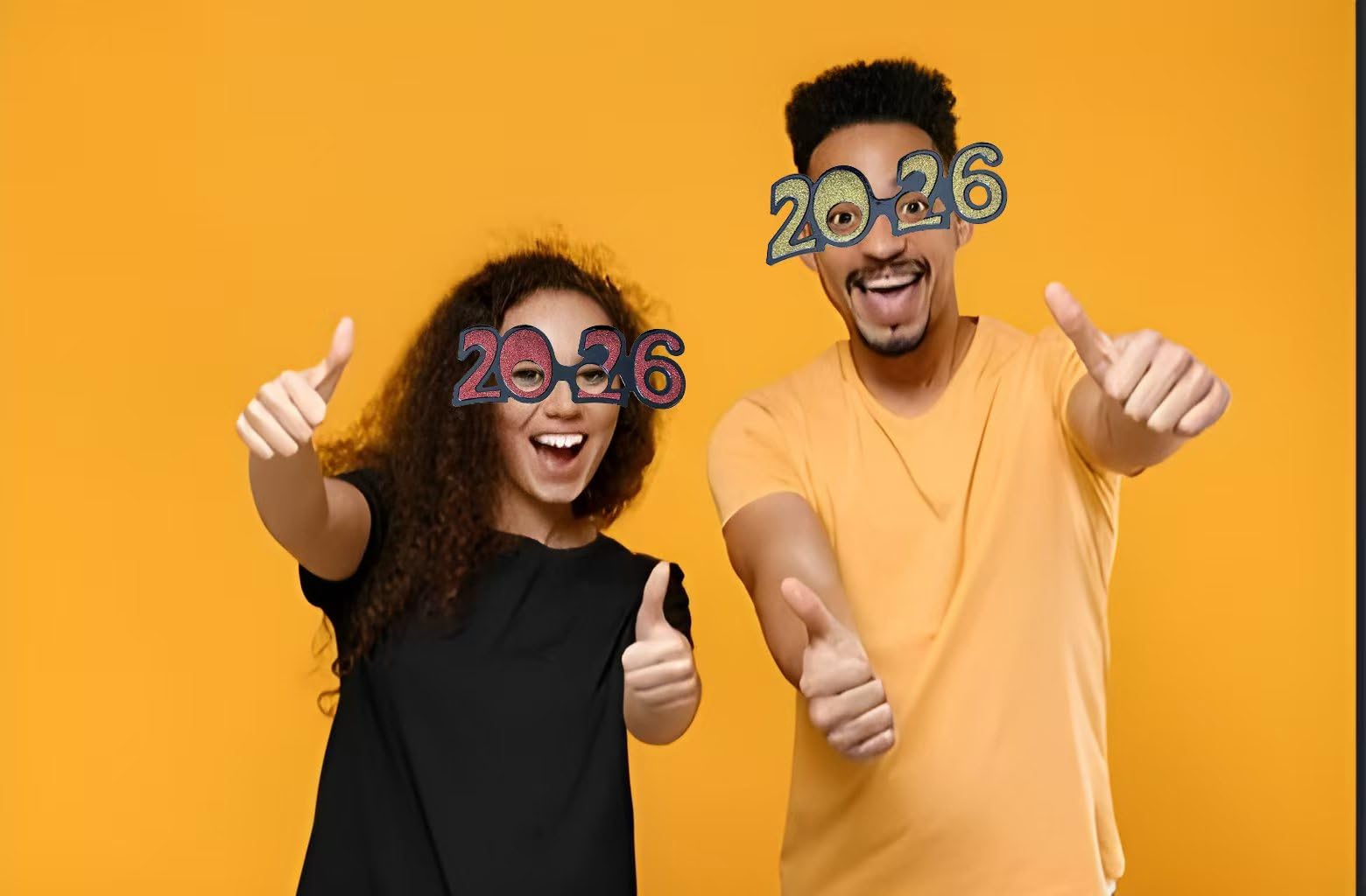 Gafas de celebración con purpurina para fiesta de Año Nuevo, diseño 2026, gafas festivas para decoración de fiestas de vacaciones, 6 paquetes