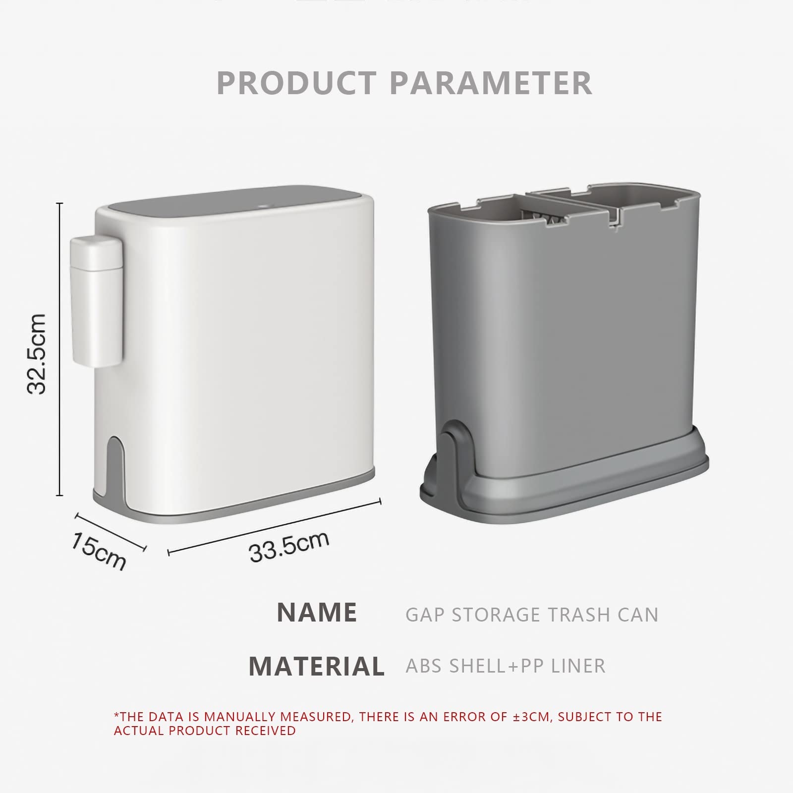 Kosz na śmieci 3,3 galon / 15-litrowy kosz na śmieci z pokrywką i torbą na śmieci pudełko do przechowywania, kosz na śmieci do łazienki, sypialni, kuchni, rzemiosła, biuro Kosz na śmieci