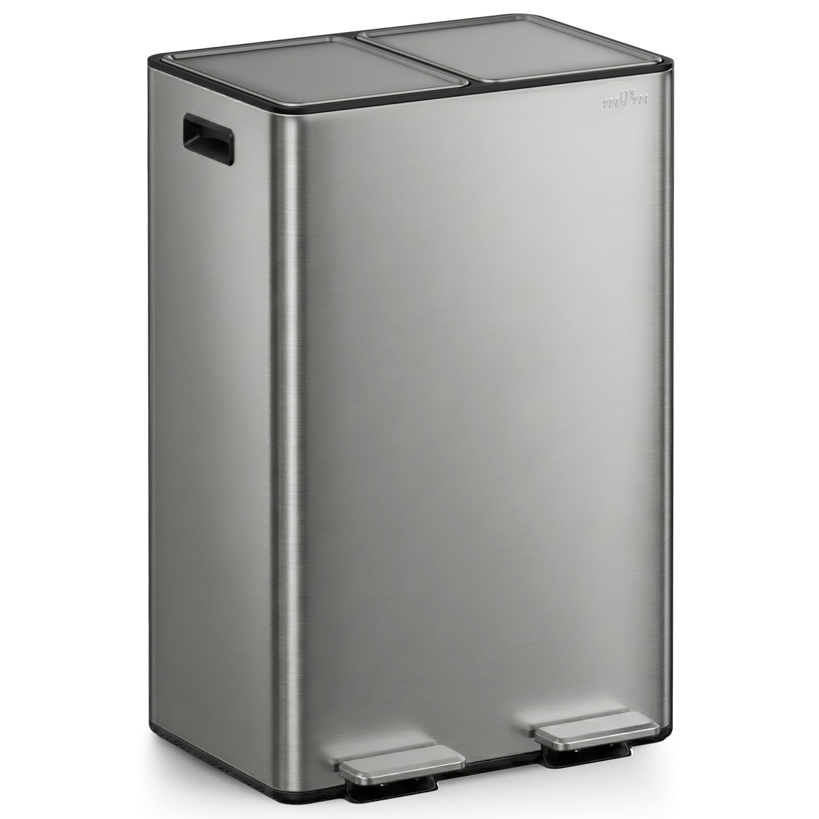 mVm 60L Dual Garbage Can, 2 x 30L Kitchen Trash Can with Steel Lid