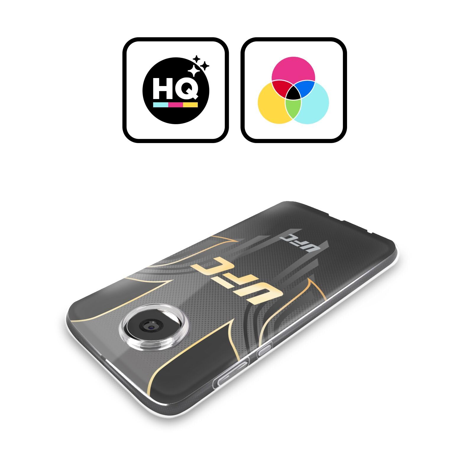 Head Case Designs Officially Licensed UFC Black Gold Jersey Logo Soft Gel Case Compatible with Motorola Moto G52