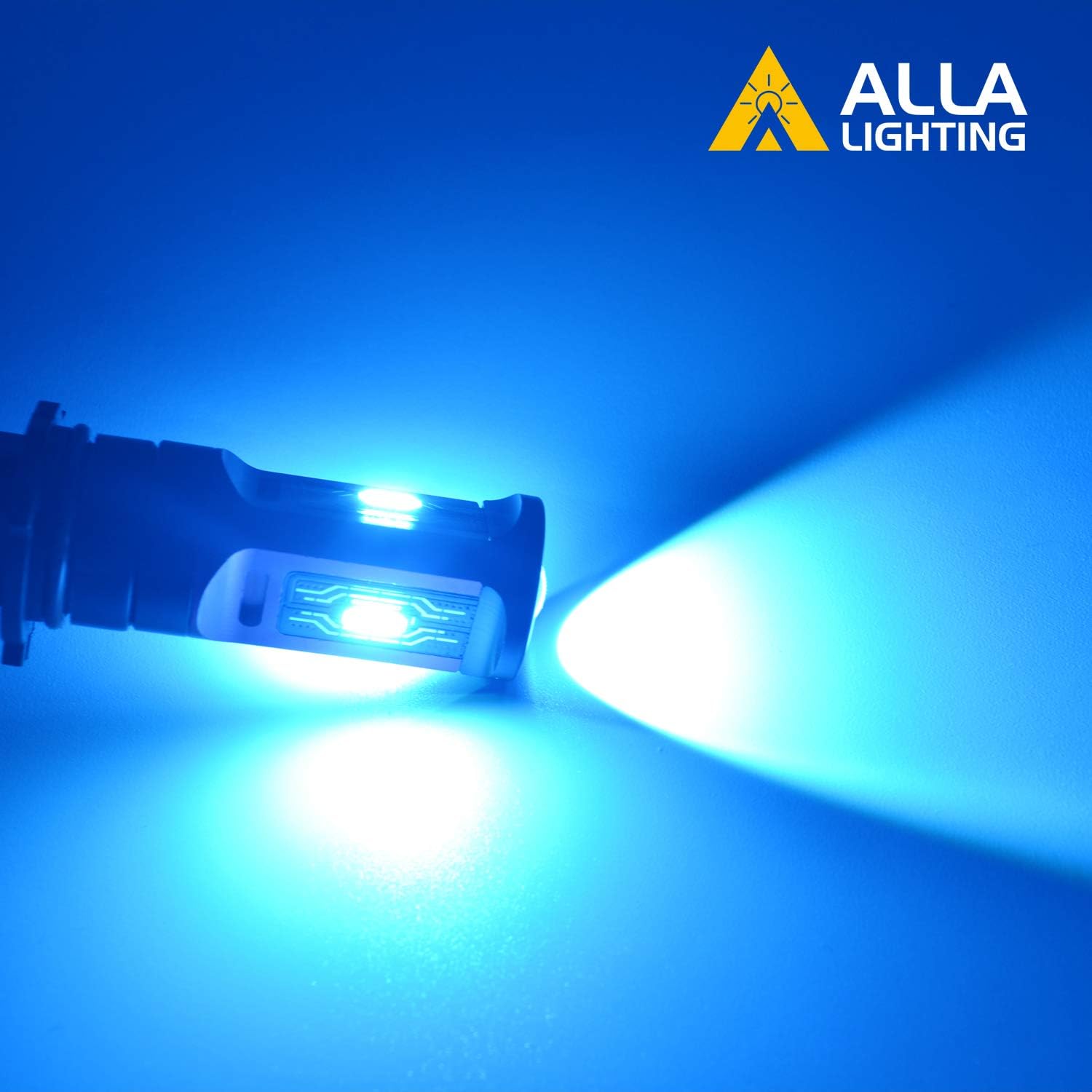 Alla Lighting PG18.5d-1 Base 12277 P13W LED Bulbs Fog Lights/Daytime Running Lights Replacement Xtreme Super Bright 1860-SMD SH23W, 8000K Ice Blue