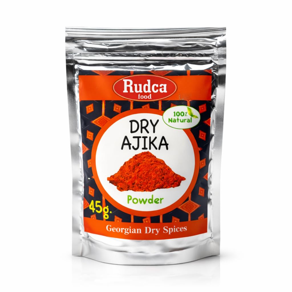 Rudca Food Dry Adjika – Traditional Georgian Spice Blend, Aromatic Savory Seasoning Powder, Garlic Herb Mix, 45 g