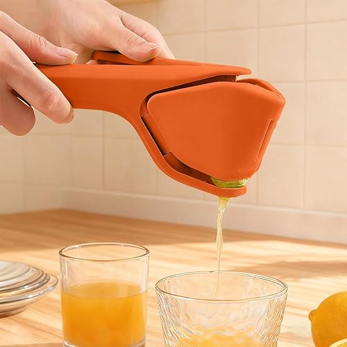 Exprimidor de limón manual portátil, exprimidor de naranja plegable, fácil de usar y limpiar, prensa de cítricos compacta y eficiente para el hogar