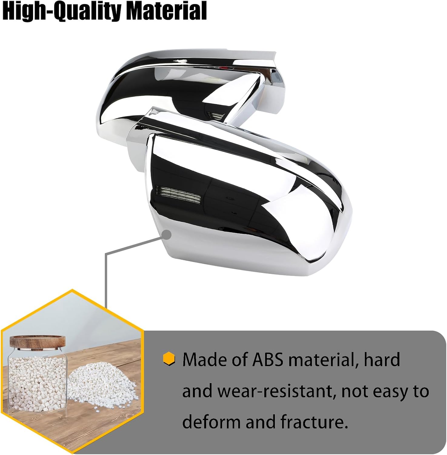 AUCERAMIC Chrome Plated Mirror Covers Trims for 2007-2021 Toyota Tundra for 2007-2020 Toyota Sequoia Side View Full Mirror Back Caps