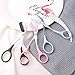 3pcs-Eyebrow Scissors with Eyebrow Razor,Professional Eyebrow Trimmer Scissors with Comb,Non Slip Finger Grips Eyebrow Trimmer, Hair Removal Beauty Accessories for Men Women (Black, Pink, Blue)