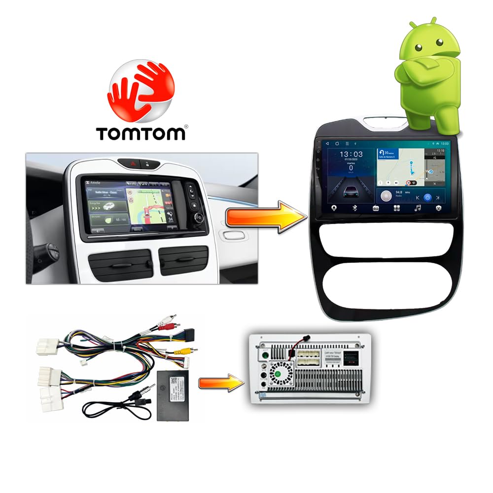 Arnés de Cableado con CANBUS Hiworld para Renault Opel Fiat, Compatible con Sistema TOMTOM, para Pantallas Android, con Adaptador Antena