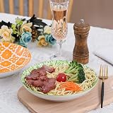 Servizio Piatti Fondi in Ceramica Colorati, Profondi 20 cm - per Zuppa | Insalata | Pasta | Gourmet | Risotto - Lavabile in Lavastoviglie e Microonde - Set di 6 - 3