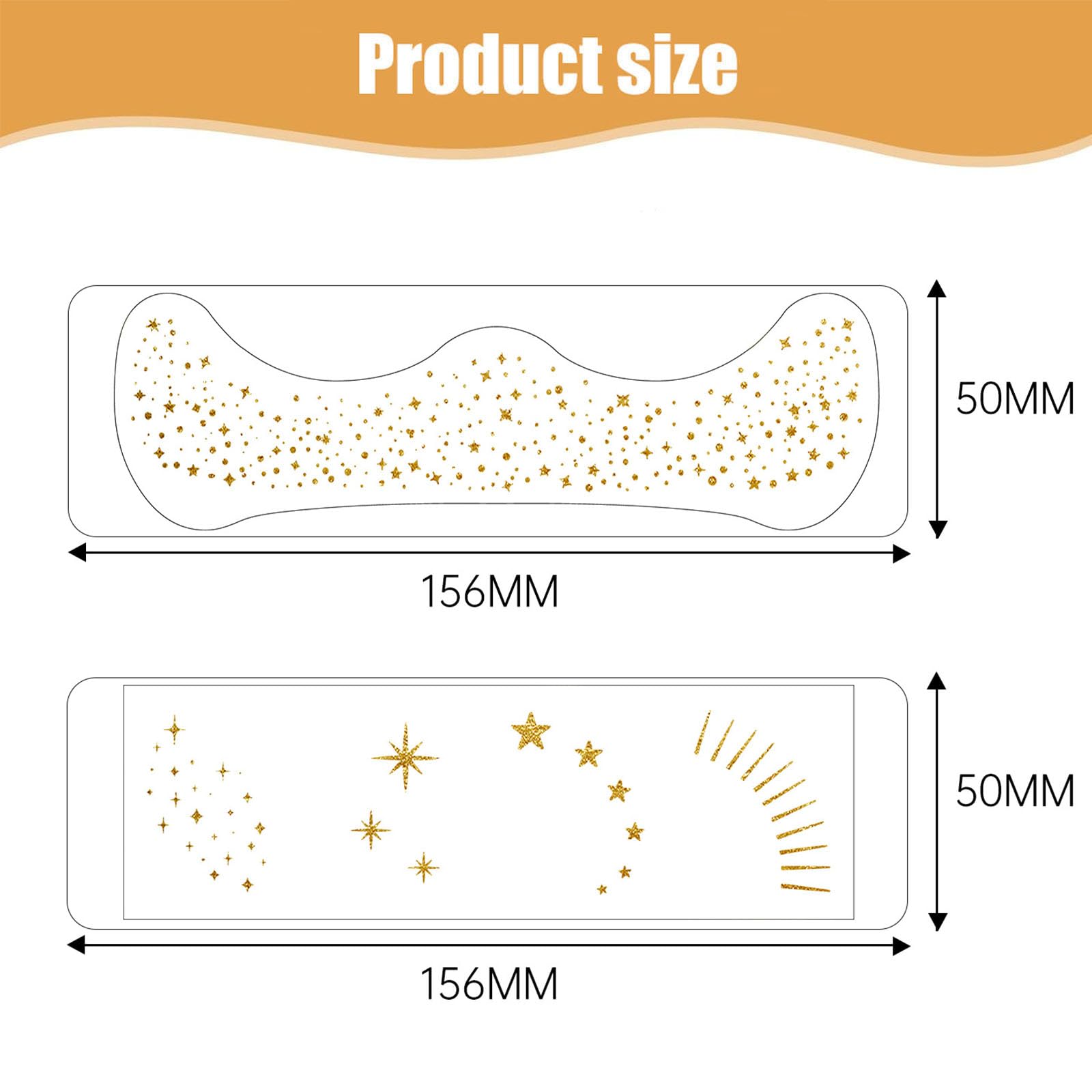 dinghaole 20 Pcs Glitter Freckles Face Tattoo, Sparkle Freckles Makeup Patches, Gold freckles Face Glitter - Image 2
