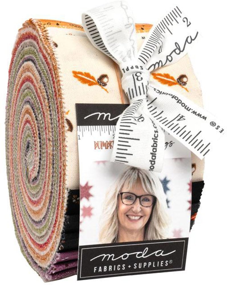 Moda Fabrics Assortecd Pumpkin Spice Gatherings 2 1/2″ Jelly Roll 40Pc