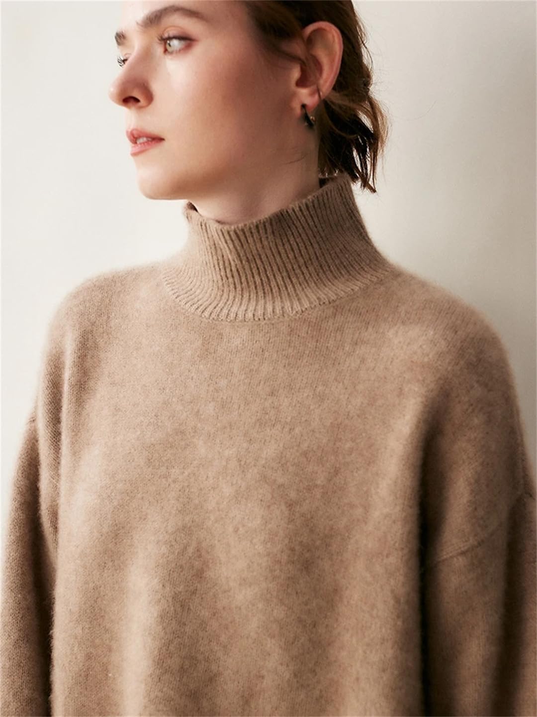 Fnfmrfmr Damski sweter oversize z długim rękawem luźny sweter grube ciepłe swetry