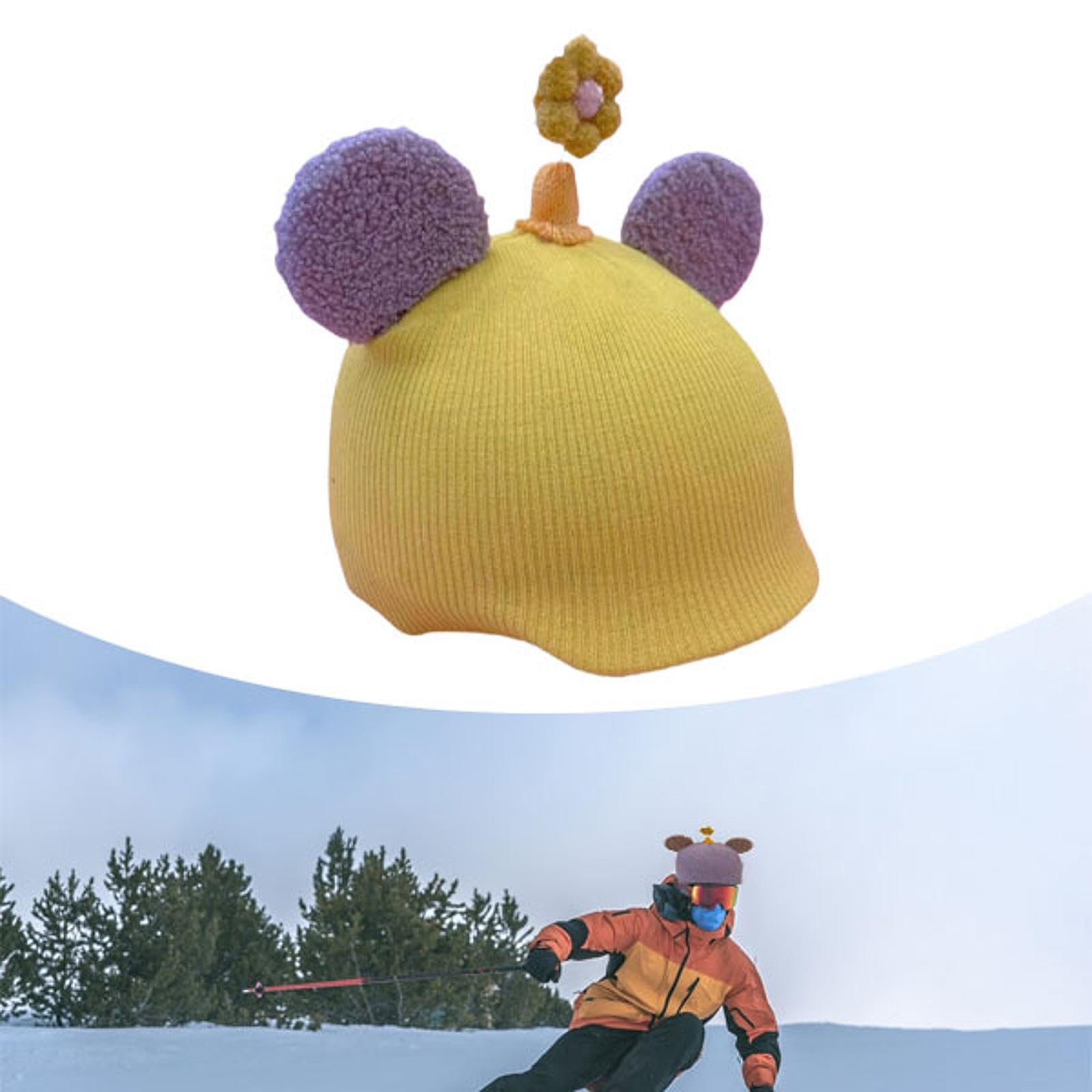 rockible Snow Ski Helmet Cover Skiing Helmet Cover Decorative Birthday Decor Sports Funny Soft Lightweight Creative Helmet Decoration, Yellow