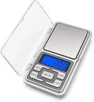 Mini Balança Digital Portátil Pesa até 500g com Precisão de 0,1g e 2 Pilhas AAA Inclusas, Display LCD Iluminado, Função Tara, Plataforma em Aço Inox para Joias, Ouro, Café, Temperos, Moedas e Cozinha