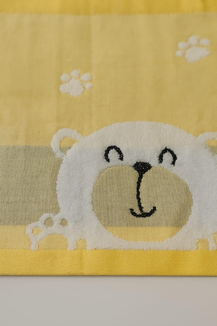 ALLY VINNY Soft Cotton Handkerchief for Women, Girls & Kids | Cute Cartoon Bear Design | Reusable & Gentle | Multicolor | 25 x 25 cm | Pack of 6 2