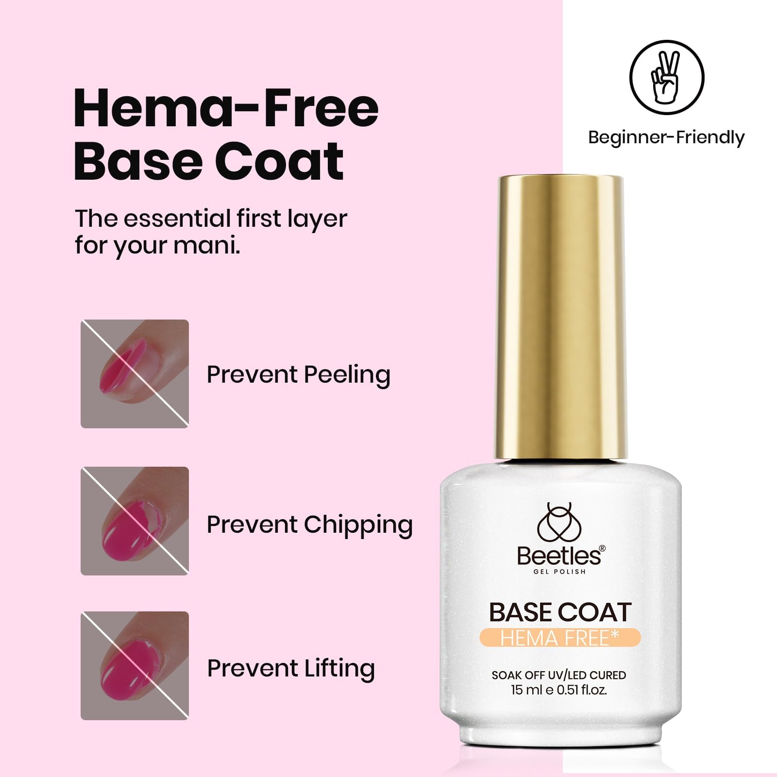 Beetles Gel Nail Extension Kit Almond Shape, Easy 9 in 1 Glue Uv Led Set Etch X Nail Tips Short Almond Half Matte Tips, Gift for Women & Girls, 504 pcs