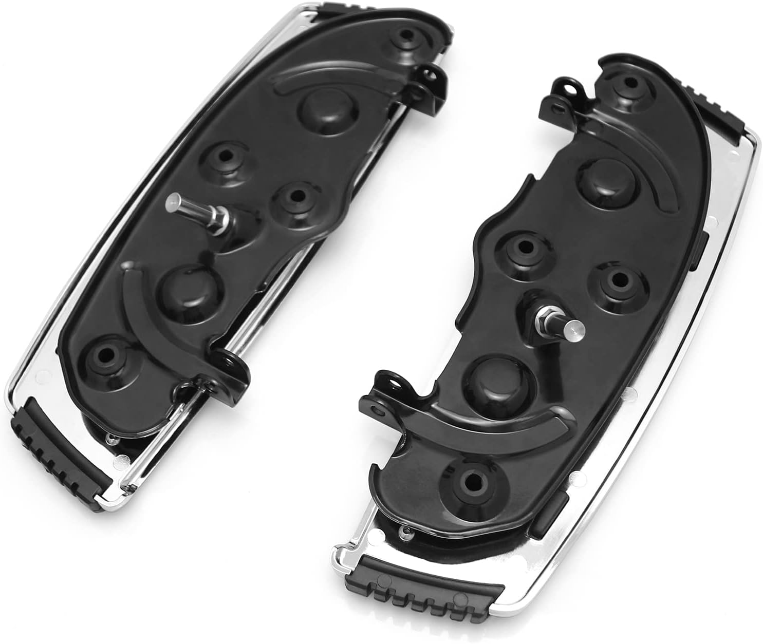 Kahuna Rear Passenger Footboards Fit for Harley Touring Rubber Floorboard Road Street Electra Glide Road King 1993-2025 (CHROMED - Rider)
